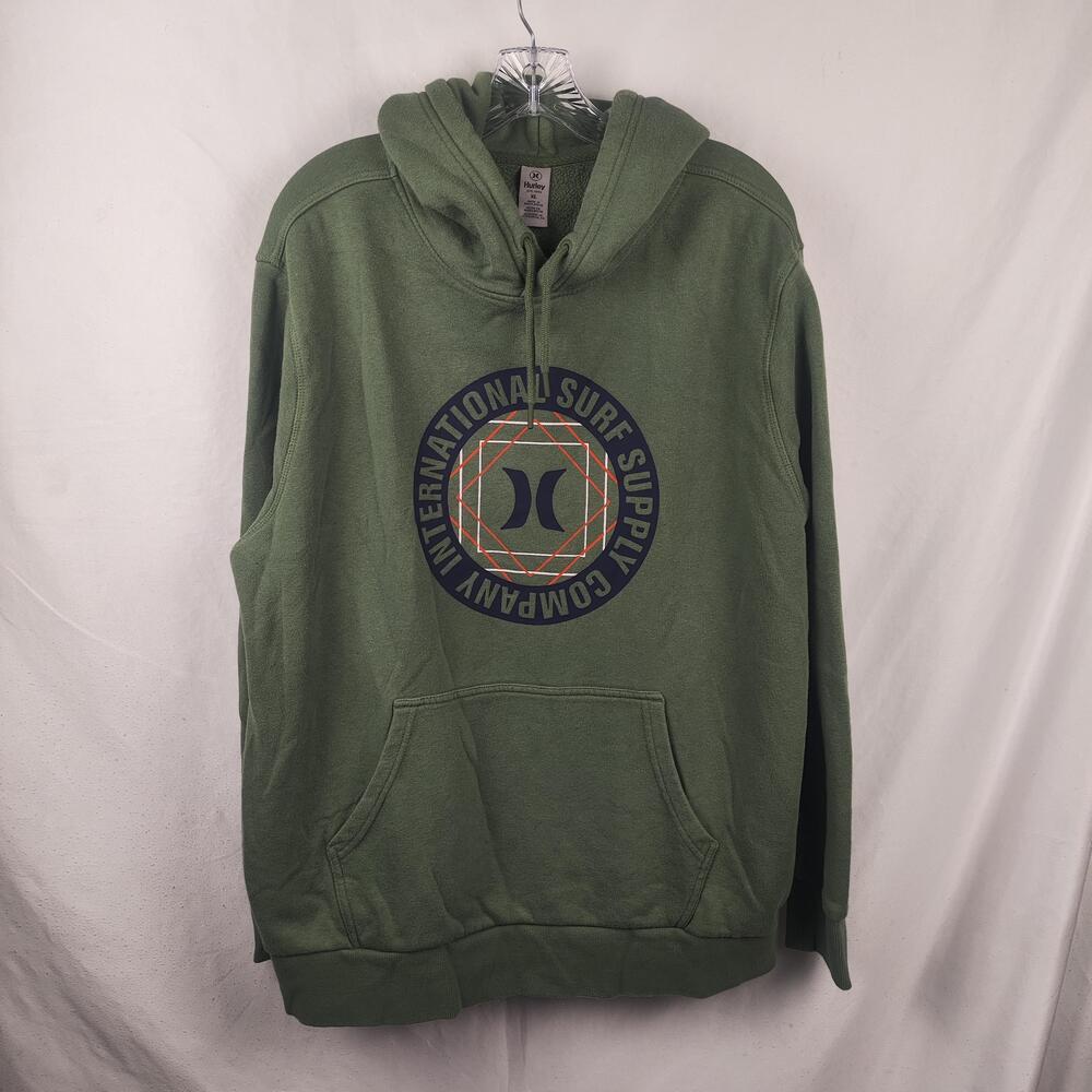 Hurley Hoodie Mens XL Green International Surf Supply Graphic Fleece Sweatshirt
